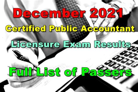 December 2021 Certified Public Accountant Licensure .